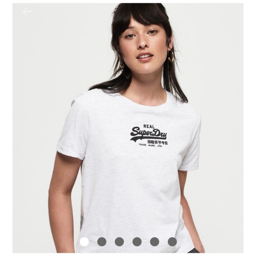 SUPERDRY Vintage Logo Boxy T-Shirt~Gray Size 4